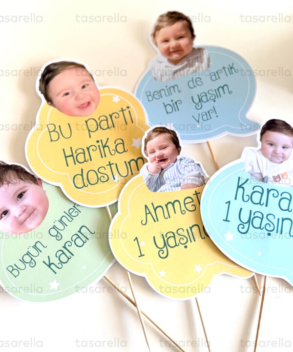 Konuşma Balonu Şapka ve Cupcake Süsü Kiti