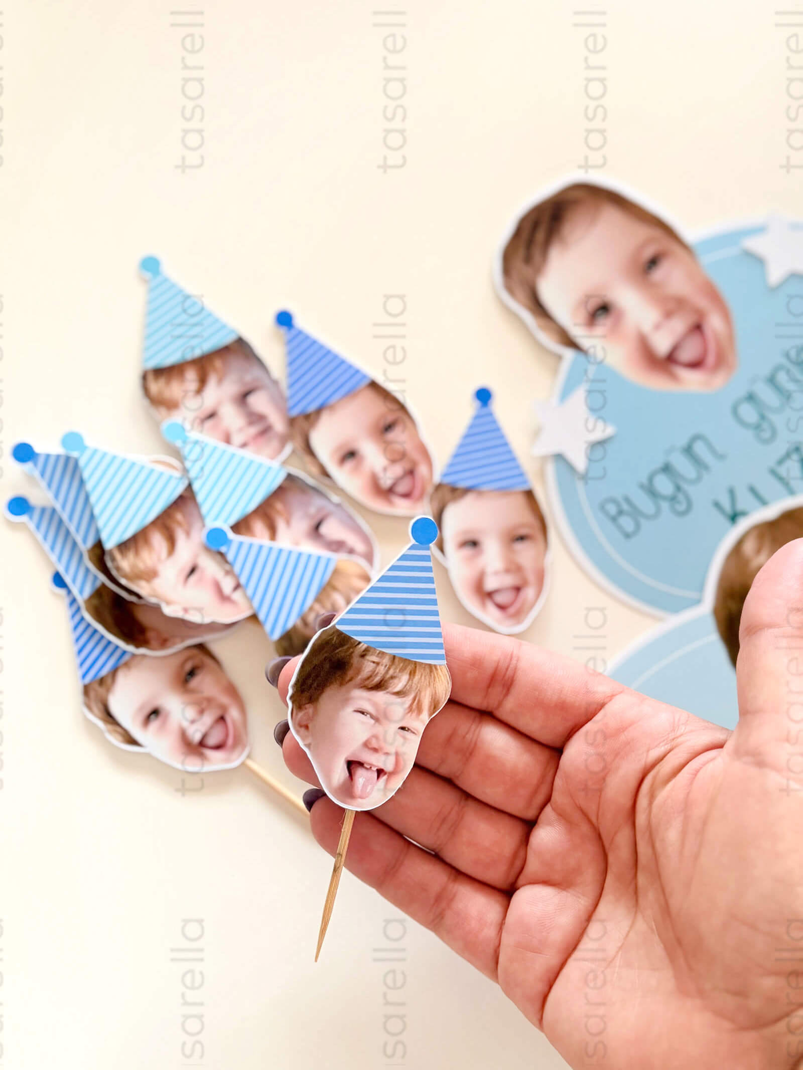 mavi temali cupcake