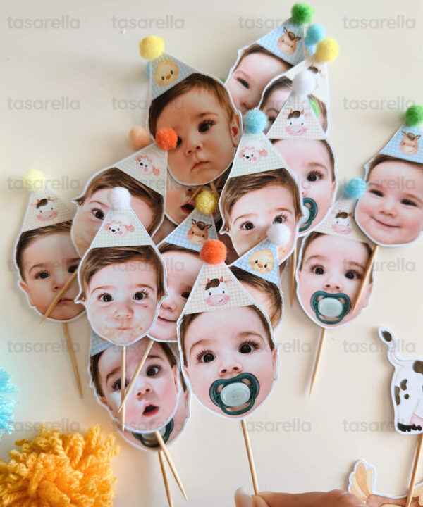 Çiftlik Fotoğraf Temalı Cupcake Süsü