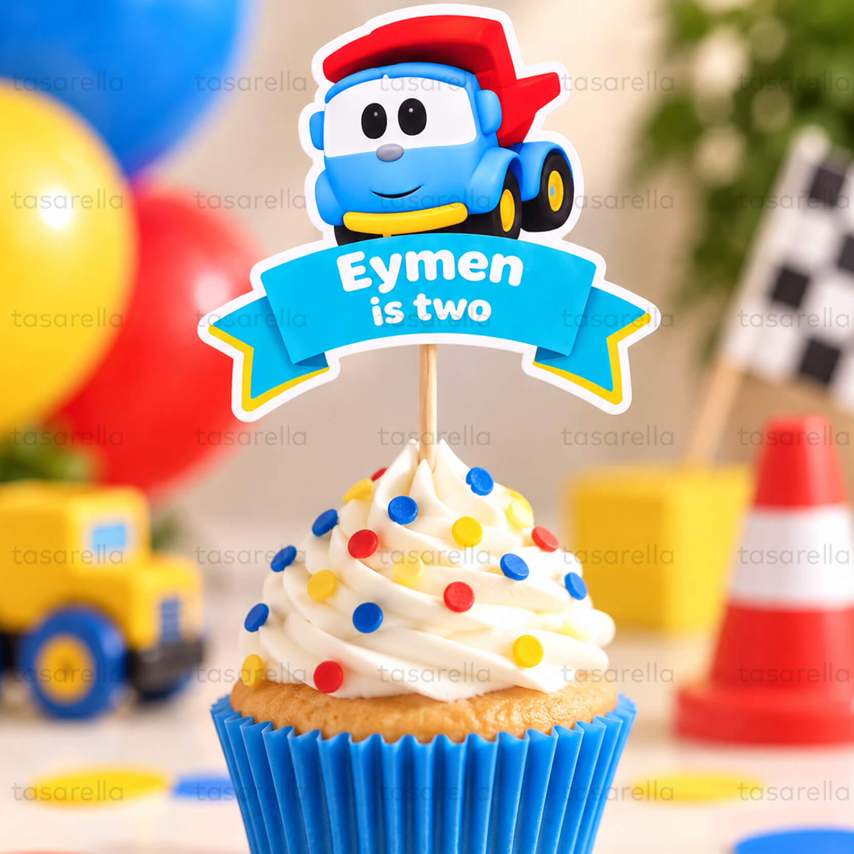kamyon leo temali cupcake süsü