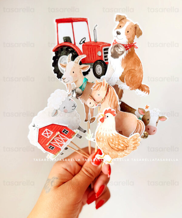 Neşeli Çiftlik Cupcake Süsü Seti